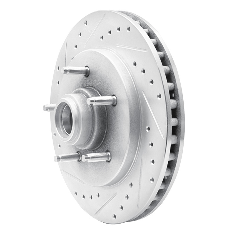 Ford Expedition Brake Rotor (1) - Front Left - R1 Concepts - Drilled & Slotted - Silver - `97-`00